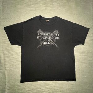 Vampire’s Buffy Staked Edward Twilight Parody Graphic T-Shirt Black XL JINX